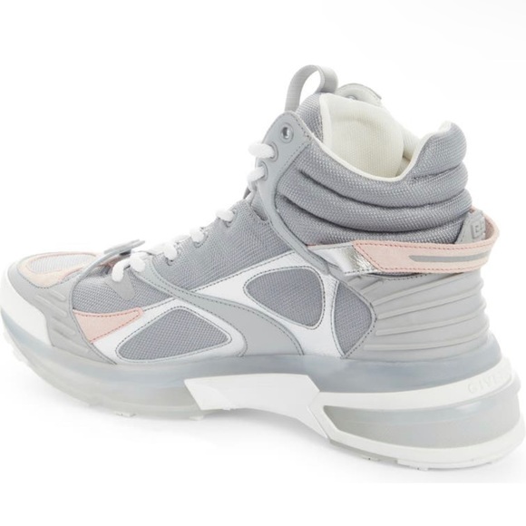 💫 NEW! GIVENCHY GIV 1 Mesh Metallic Clear-Sole High Top Sneakers 💫 - Picture 6 of 17